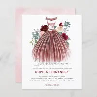 Budget Burgundy Silver glitter Dress Quincea&#241;era