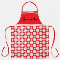 Any Name Cute Floral Daisy Pattern All-Over Print Apron