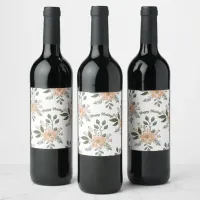 Floral Pattern Holiday Wine Label