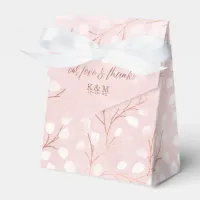 Watercolor Snowdrops Wedding Pink/Copper ID726 Favor Boxes