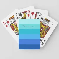 Summer Fresh Blue Striped Poker Cards