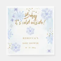 Blue Baby its Cold Outside Winter Baby Shower Napkins