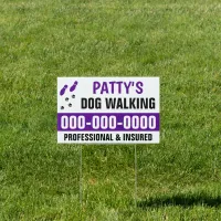 12” x 18” Dog Walking Double Sided Yard Sign