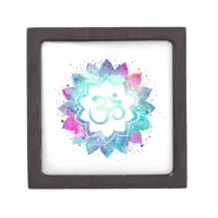 *~* Lotus FLower Mandala  OM AUM Symbol Watercolor Gift Box