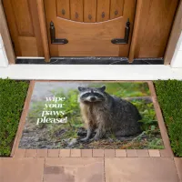 Funny Raccoon Nature Guide Wipe Your Paws Please Doormat
