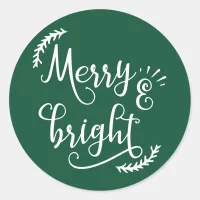 merry and bright Christmas Holiday Classic Round Sticker