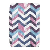 Blue Pink White Marble Chevron iPad Mini Cover