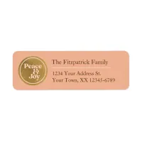 Peace and Joy, Pink and Gold Address Label