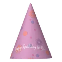 Birthday Girl Flowers and Polka Dots Party Hat