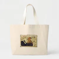 Easter Hen Grunge Vintage Papers Large Tote Bag