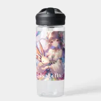 Personalized Anime Girl and Axolotl Water Bottle