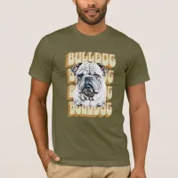 English Bulldog with Retro Font T-Shirt