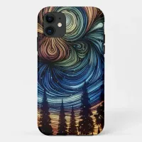 Mystical Ethereal Art with Trees and Night Sky iPhone 11 Case