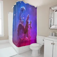 Blue Hot Pink Pillars of Creation Celestial Photo Shower Curtain