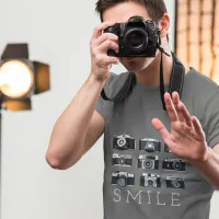 Hipster Photographer Vintage Cameras Lens  T-Shirt