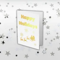 Monogram Black & Gold Merry Christmas | Foil Card