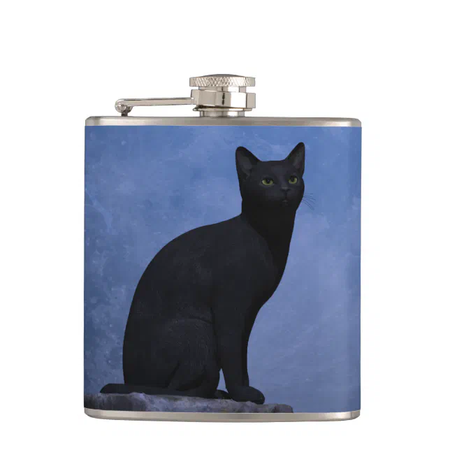 Moonlit Cat Hip Flask