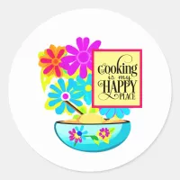 Cooking is my Happy Place Floral Sticker