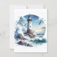 Coastal Beach Lighthouse Postcard