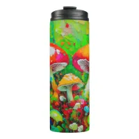 Watercolor Abstract Mushrooms Thermal Tumbler