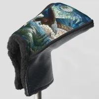 Mosaic Bear and Eagle in the Mountains  Golf Head Cover