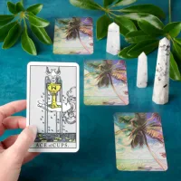 Abstract Rainbow Palm Tree Tarot Cards