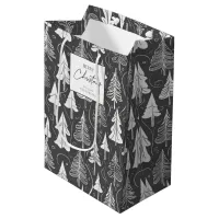 Black White Christmas Pattern#5 ID1009 Medium Gift Bag