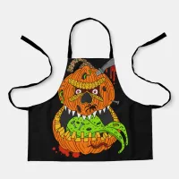 Halloween Scary Creepy Evil Pumpkin Monster Kids Apron