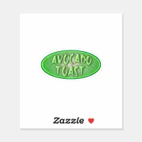 Tasty Avocado Toast Love Retro Decal