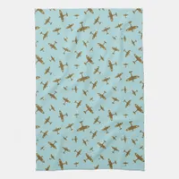 Light Blue Spitfire War Plane Patterned Kitchen Towel