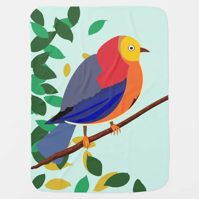 Chromatic Serenade: Bird on branch Baby Blanket