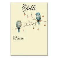 Rustic Woodland Love Birds Celebration Table Number