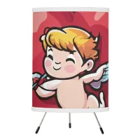 Cupid on Red Heart Tripod Lamp