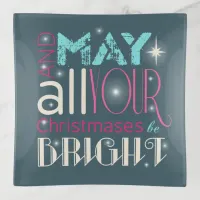 Bright Christmas Typography ID264 Trinket Tray