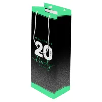 Modern Girly Mint Green 20 and Trendy Wine Gift Bag