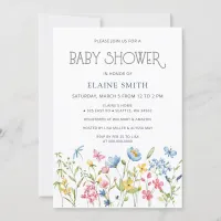 Wildflowers Spring Blossoms Floral Baby Shower Invitation