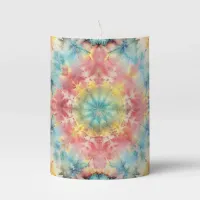 Tie Dye Medallion Print  Pillar Candle