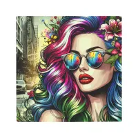 Beautiful Woman in the City Metal Print