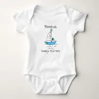 Personalized Daddy's First Mate Sailboat Baby boy Baby Bodysuit