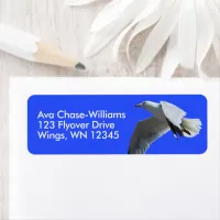 Breathtaking Ring-Billed Gull Shorebird in Flight Label