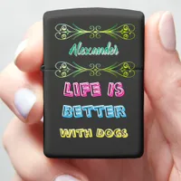 Vibrant message for dog lovers! zippo lighter