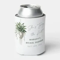 Boho Chic Botanical "Tie the Knot" Bridal Shower Can Cooler
