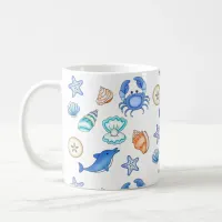 Beach Themed Sea Creatures Coffee Mug