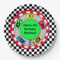 Race Car and Track Themed Boy's Birthday Party Paper Plates