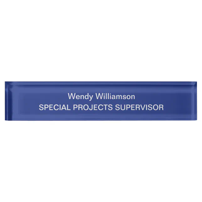 Blue Business Office Desk Nameplate