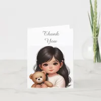 Cute Little Girl Thank You Note Card