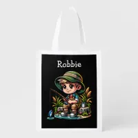 Little Boy Fishing Personalized Grocery Bag