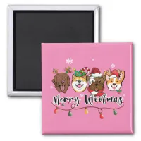 Merry Woofmas Typography Magnet