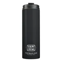 Black Minimalist Monogram Professional Branding Thermal Tumbler