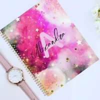 Pretty Stars Pink Clouds And Fancy Chic Script  Planner